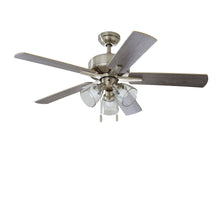 Load image into Gallery viewer, Better Homes &amp; Gardens 52 inch Nickel Coastal Ceiling Fan, 5 Reversible Blade, 3 LED Bulbs Included